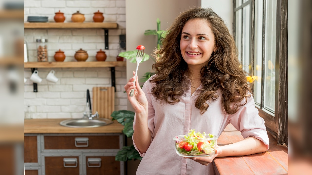 4. Eat Healthy- A balanced diet rich in vitamins supports smooth skin and strong hair. 